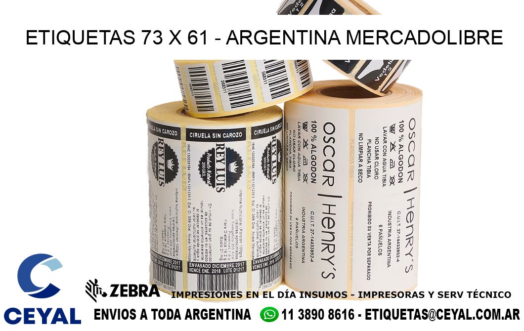 ETIQUETAS 73 x 61 - ARGENTINA MERCADOLIBRE