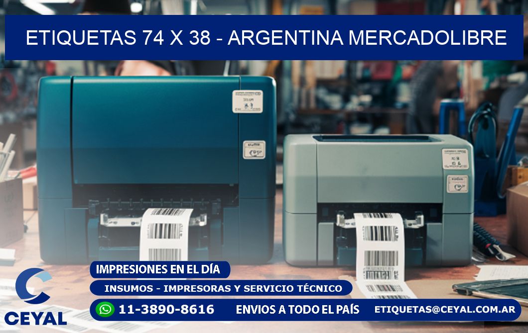 ETIQUETAS 74 x 38 - ARGENTINA MERCADOLIBRE