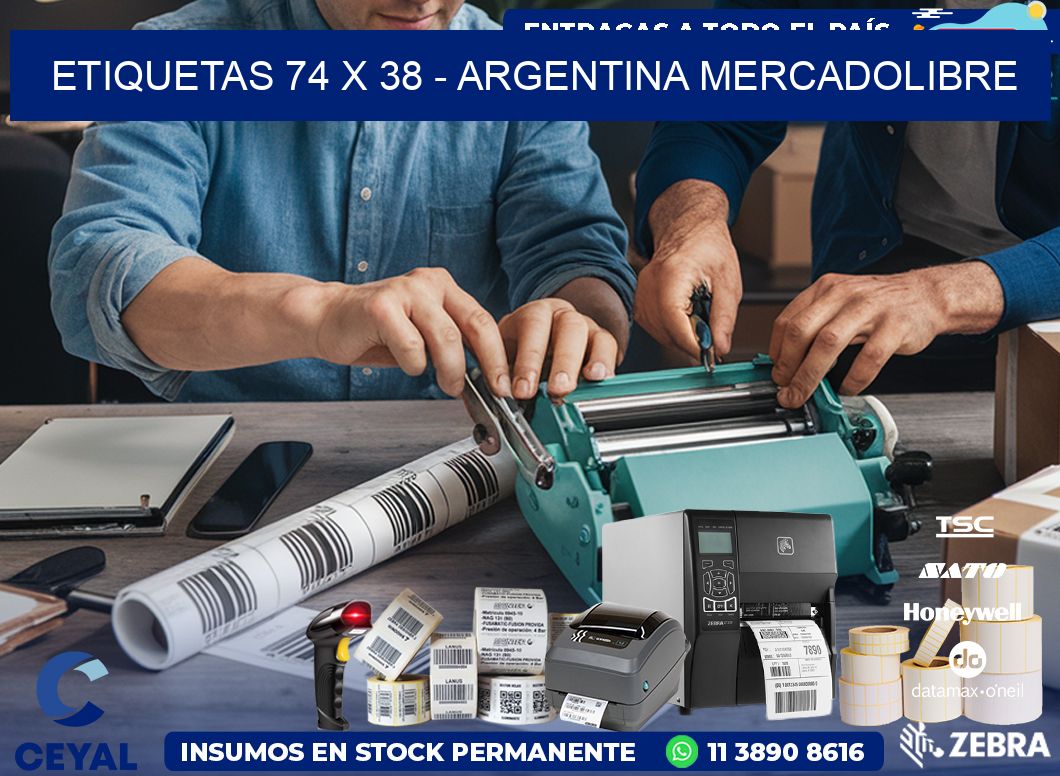 ETIQUETAS 74 x 38 - ARGENTINA MERCADOLIBRE