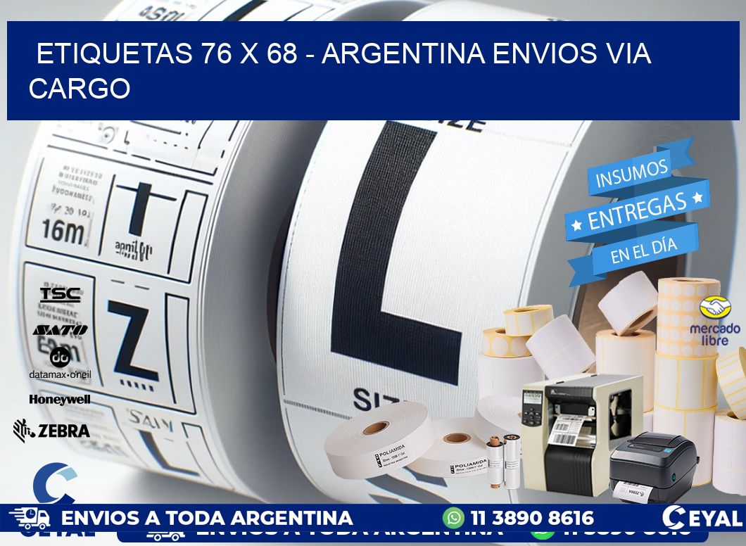 ETIQUETAS 76 x 68 - ARGENTINA ENVIOS VIA CARGO