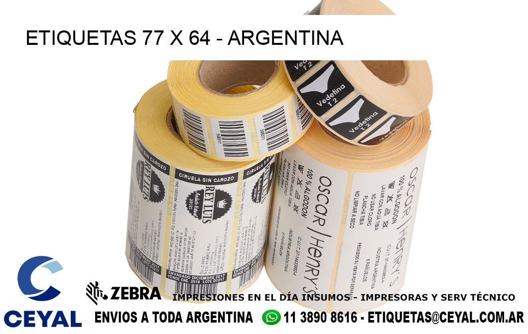 ETIQUETAS 77 x 64 - ARGENTINA