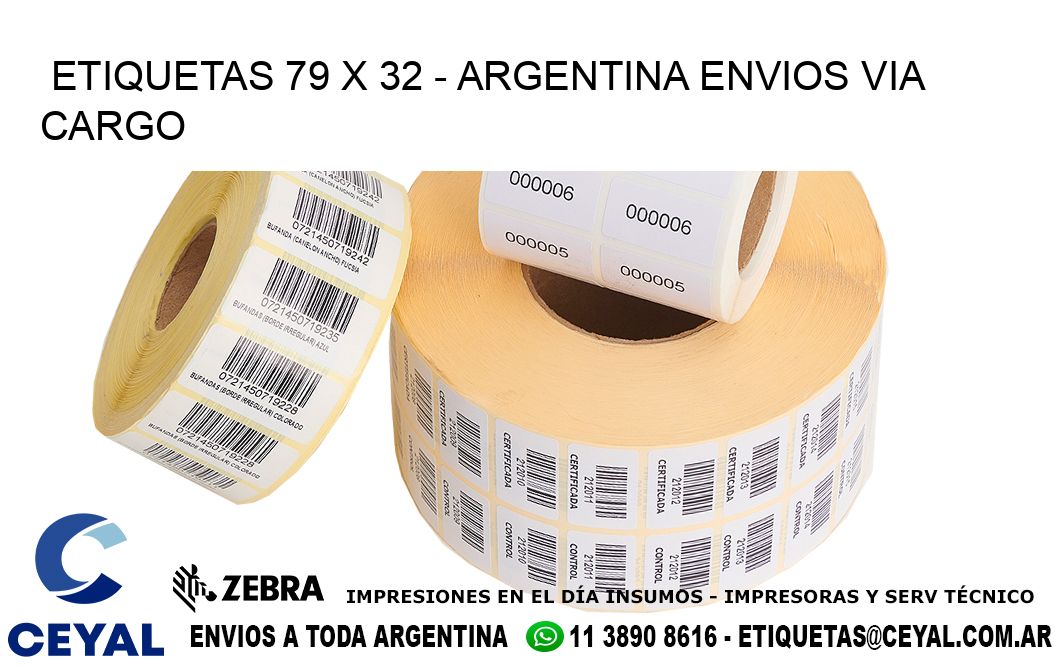 ETIQUETAS 79 x 32 - ARGENTINA ENVIOS VIA CARGO