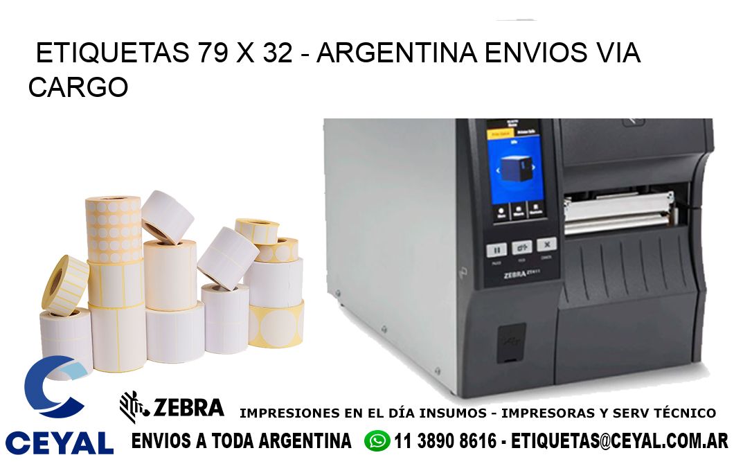 ETIQUETAS 79 x 32 - ARGENTINA ENVIOS VIA CARGO