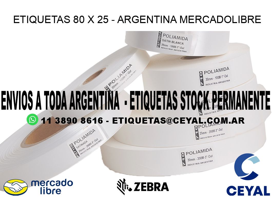 ETIQUETAS 80 x 25 - ARGENTINA MERCADOLIBRE