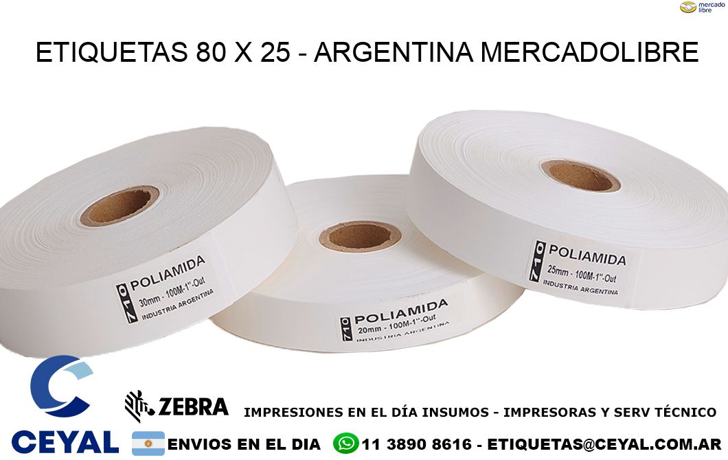 ETIQUETAS 80 x 25 - ARGENTINA MERCADOLIBRE