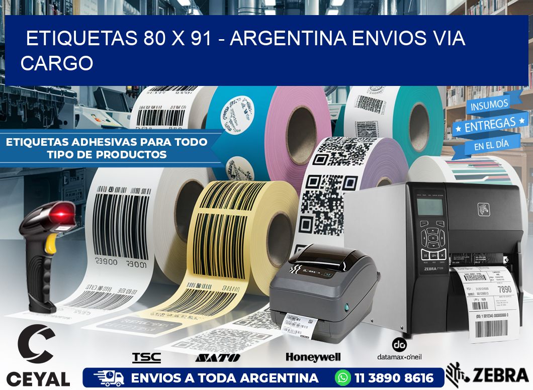 ETIQUETAS 80 x 91 – ARGENTINA ENVIOS VIA CARGO