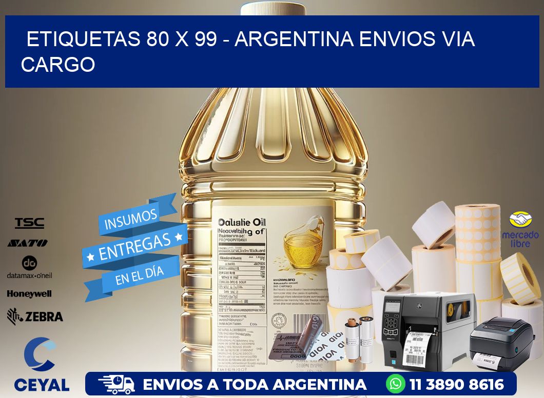 ETIQUETAS 80 x 99 - ARGENTINA ENVIOS VIA CARGO