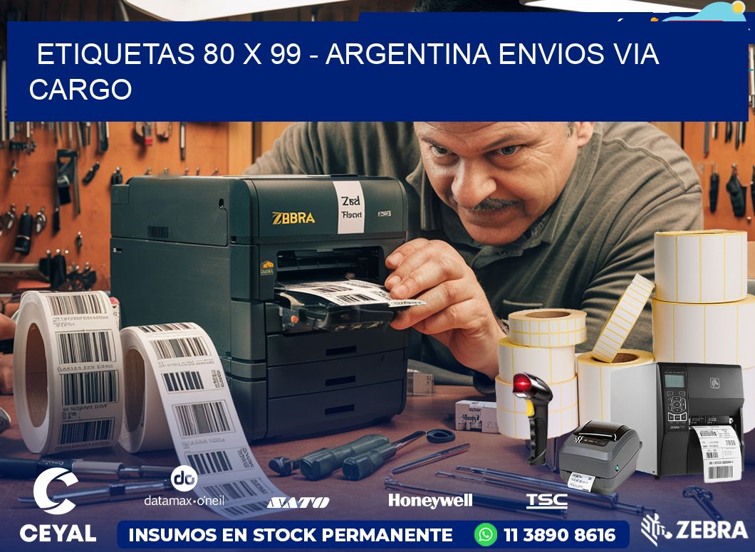 ETIQUETAS 80 x 99 - ARGENTINA ENVIOS VIA CARGO