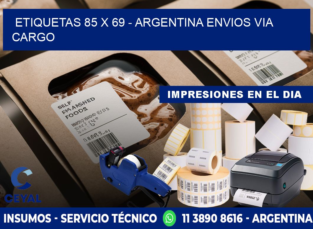 ETIQUETAS 85 x 69 - ARGENTINA ENVIOS VIA CARGO