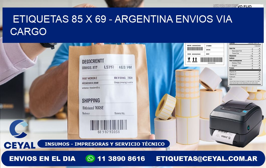 ETIQUETAS 85 x 69 - ARGENTINA ENVIOS VIA CARGO