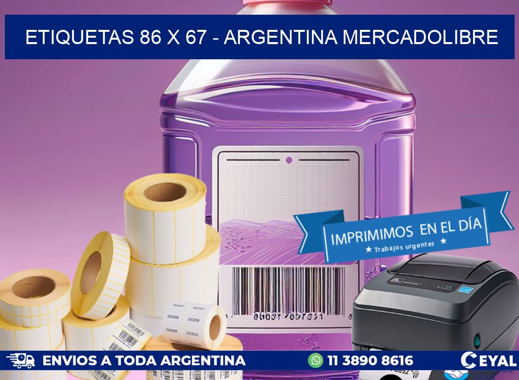 ETIQUETAS 86 x 67 - ARGENTINA MERCADOLIBRE