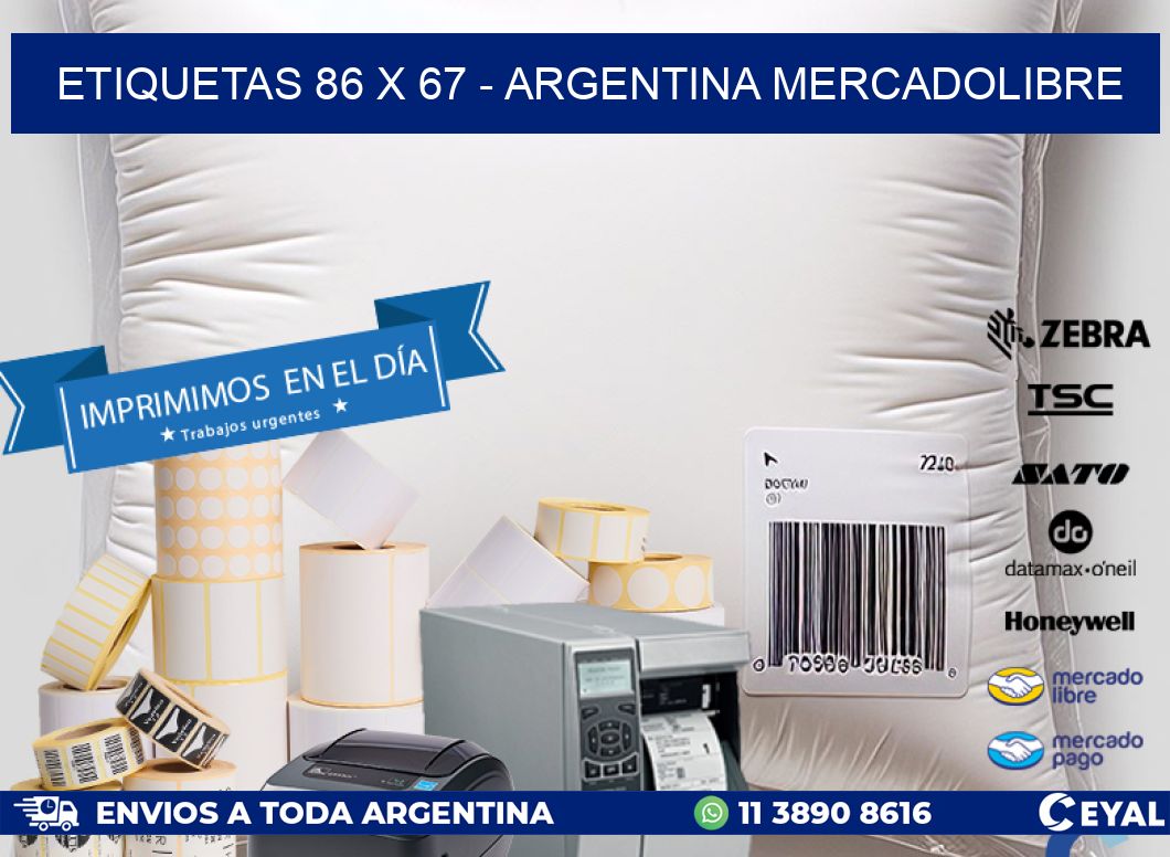 ETIQUETAS 86 x 67 - ARGENTINA MERCADOLIBRE