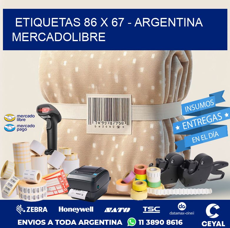 ETIQUETAS 86 x 67 - ARGENTINA MERCADOLIBRE