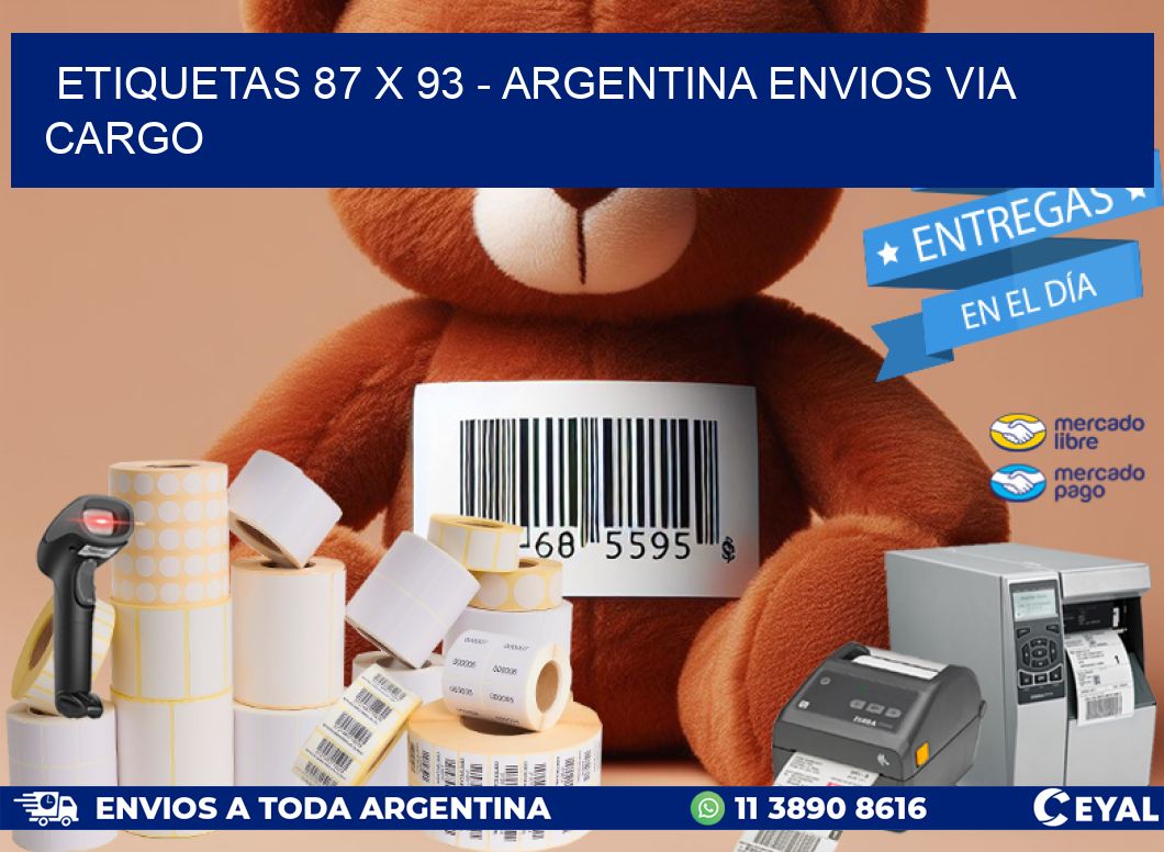 ETIQUETAS 87 x 93 – ARGENTINA ENVIOS VIA CARGO