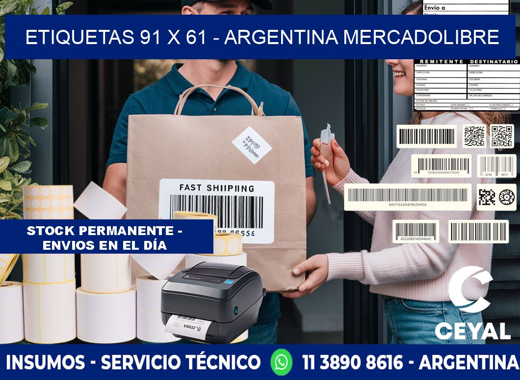 ETIQUETAS 91 x 61 - ARGENTINA MERCADOLIBRE