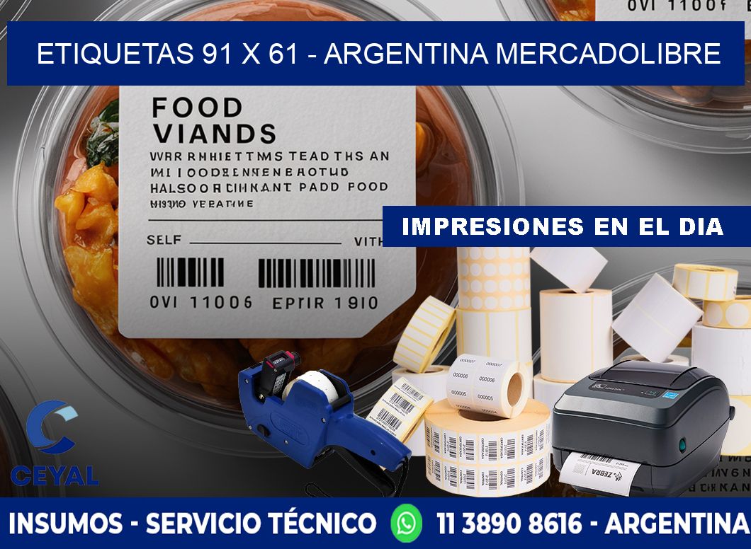 ETIQUETAS 91 x 61 - ARGENTINA MERCADOLIBRE