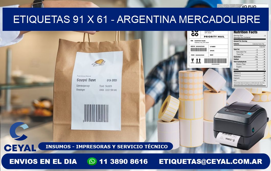 ETIQUETAS 91 x 61 - ARGENTINA MERCADOLIBRE