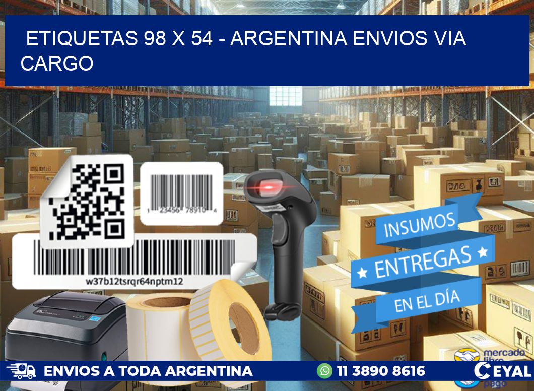 ETIQUETAS 98 x 54 - ARGENTINA ENVIOS VIA CARGO