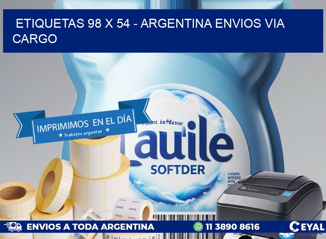 ETIQUETAS 98 x 54 - ARGENTINA ENVIOS VIA CARGO