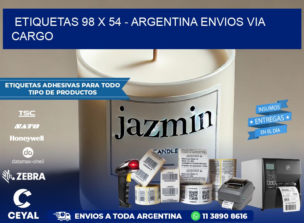 ETIQUETAS 98 x 54 – ARGENTINA ENVIOS VIA CARGO