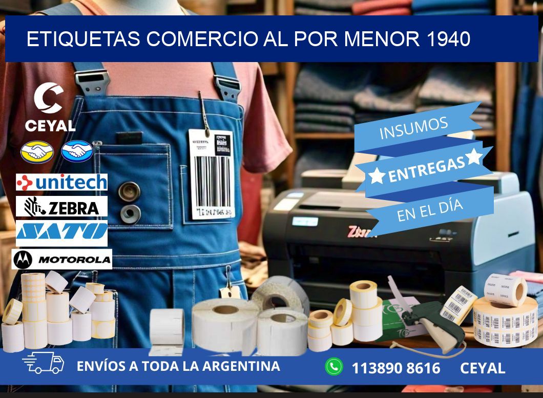 ETIQUETAS COMERCIO AL POR MENOR 1940