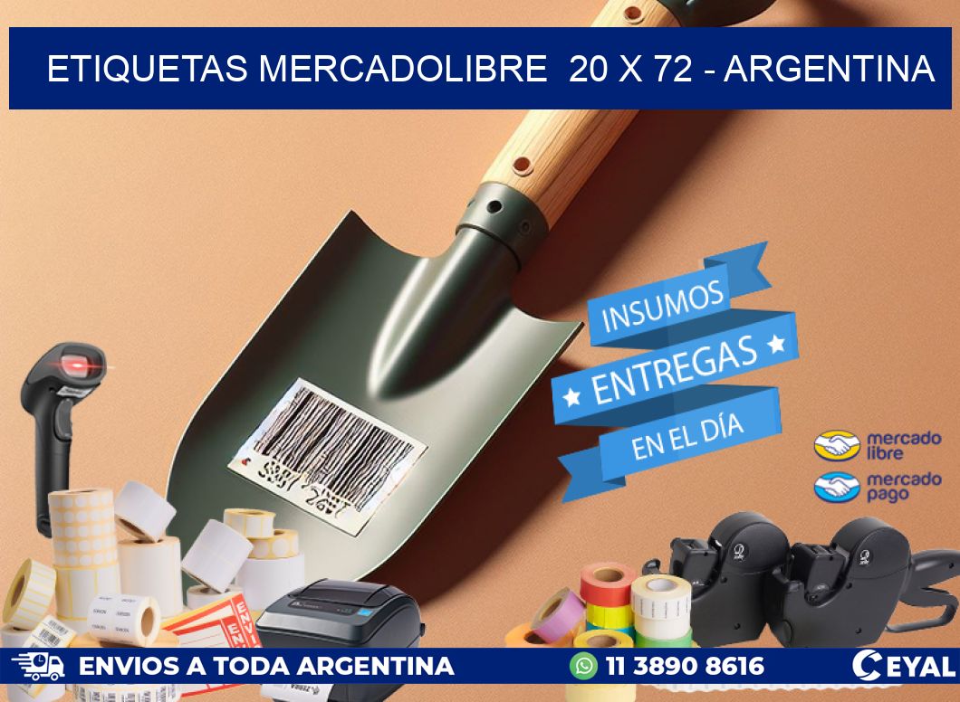 ETIQUETAS MERCADOLIBRE  20 x 72 - ARGENTINA