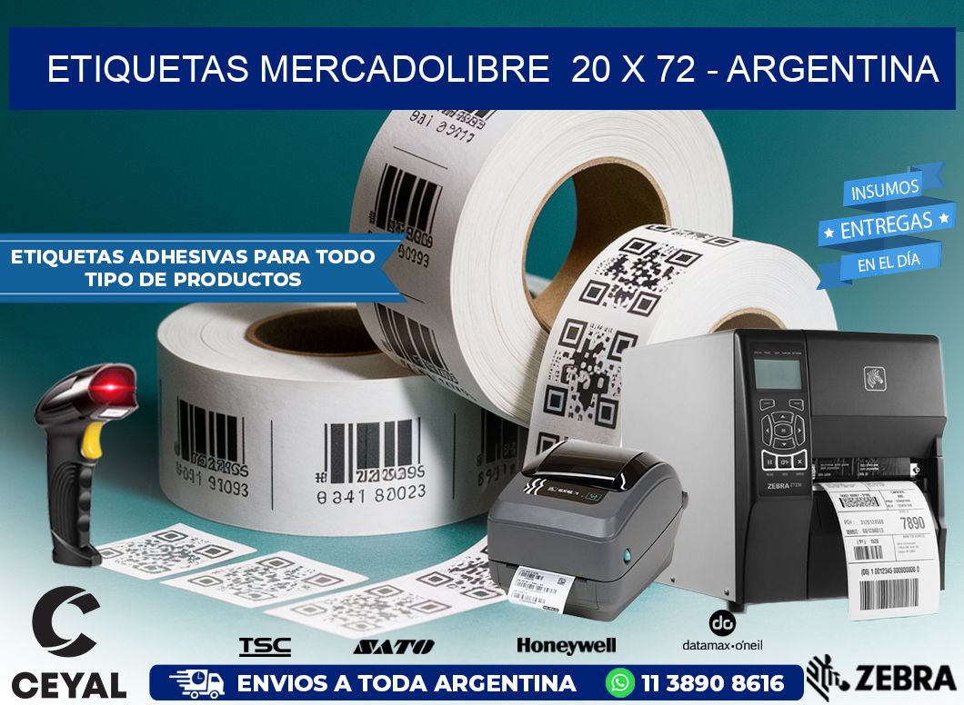 ETIQUETAS MERCADOLIBRE  20 x 72 – ARGENTINA