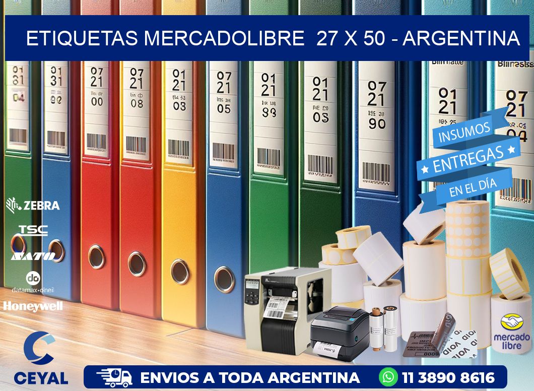 ETIQUETAS MERCADOLIBRE  27 x 50 - ARGENTINA