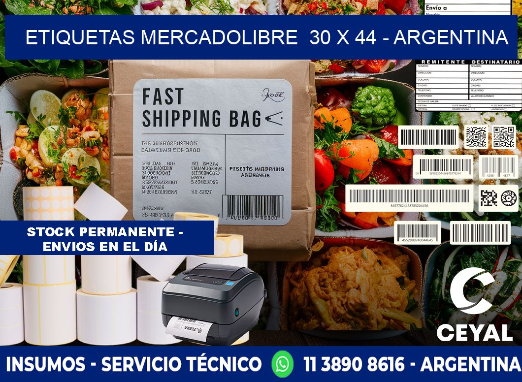 ETIQUETAS MERCADOLIBRE  30 x 44 - ARGENTINA