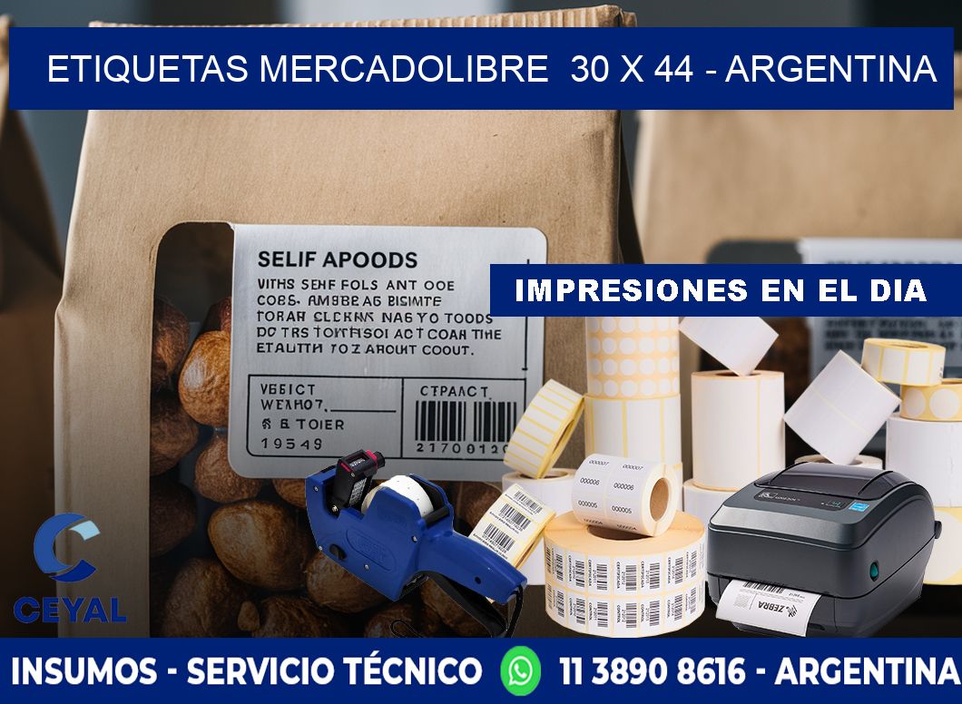 ETIQUETAS MERCADOLIBRE  30 x 44 - ARGENTINA