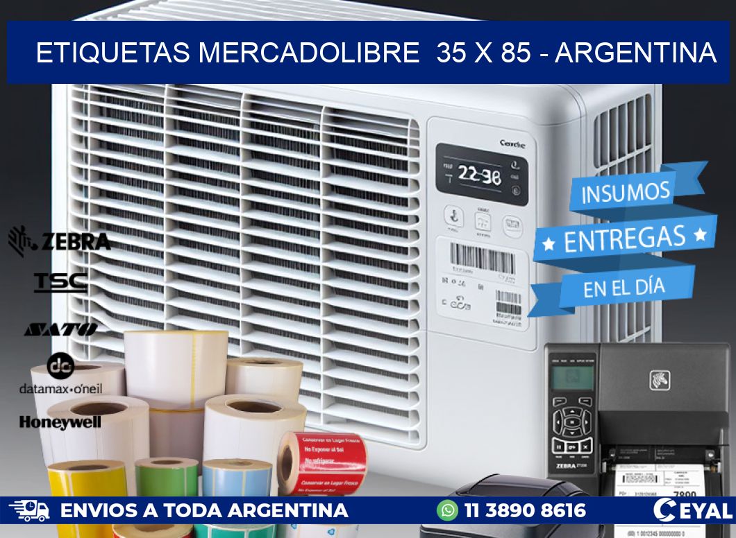 ETIQUETAS MERCADOLIBRE  35 x 85 - ARGENTINA