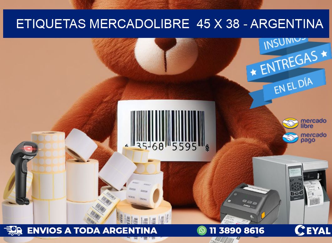 ETIQUETAS MERCADOLIBRE  45 x 38 - ARGENTINA