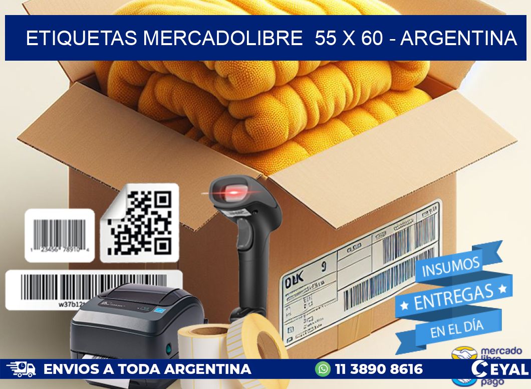 ETIQUETAS MERCADOLIBRE  55 x 60 - ARGENTINA