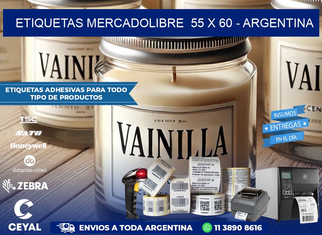 ETIQUETAS MERCADOLIBRE  55 x 60 – ARGENTINA