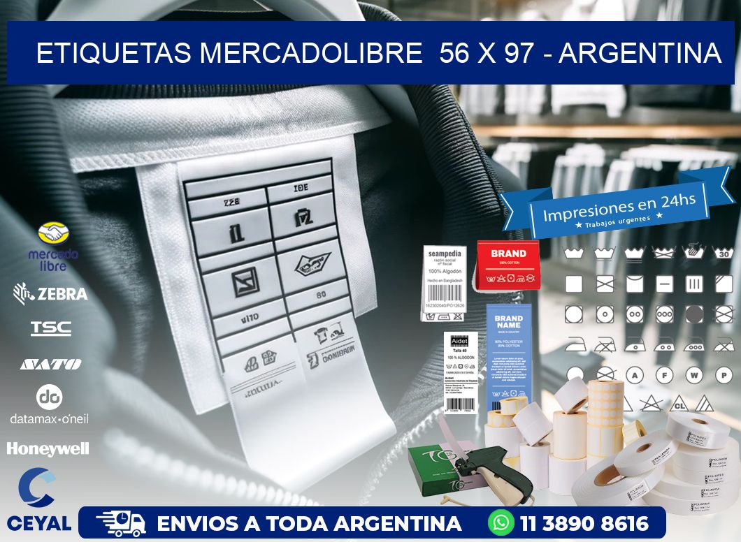 ETIQUETAS MERCADOLIBRE  56 x 97 - ARGENTINA