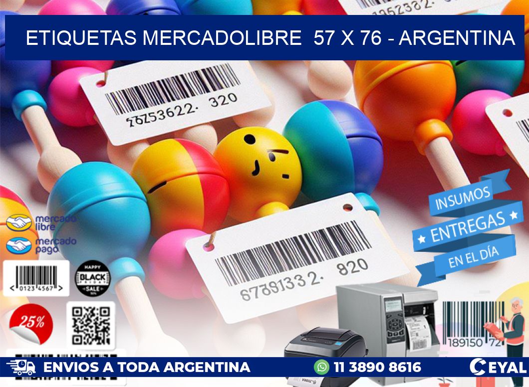 ETIQUETAS MERCADOLIBRE  57 x 76 – ARGENTINA