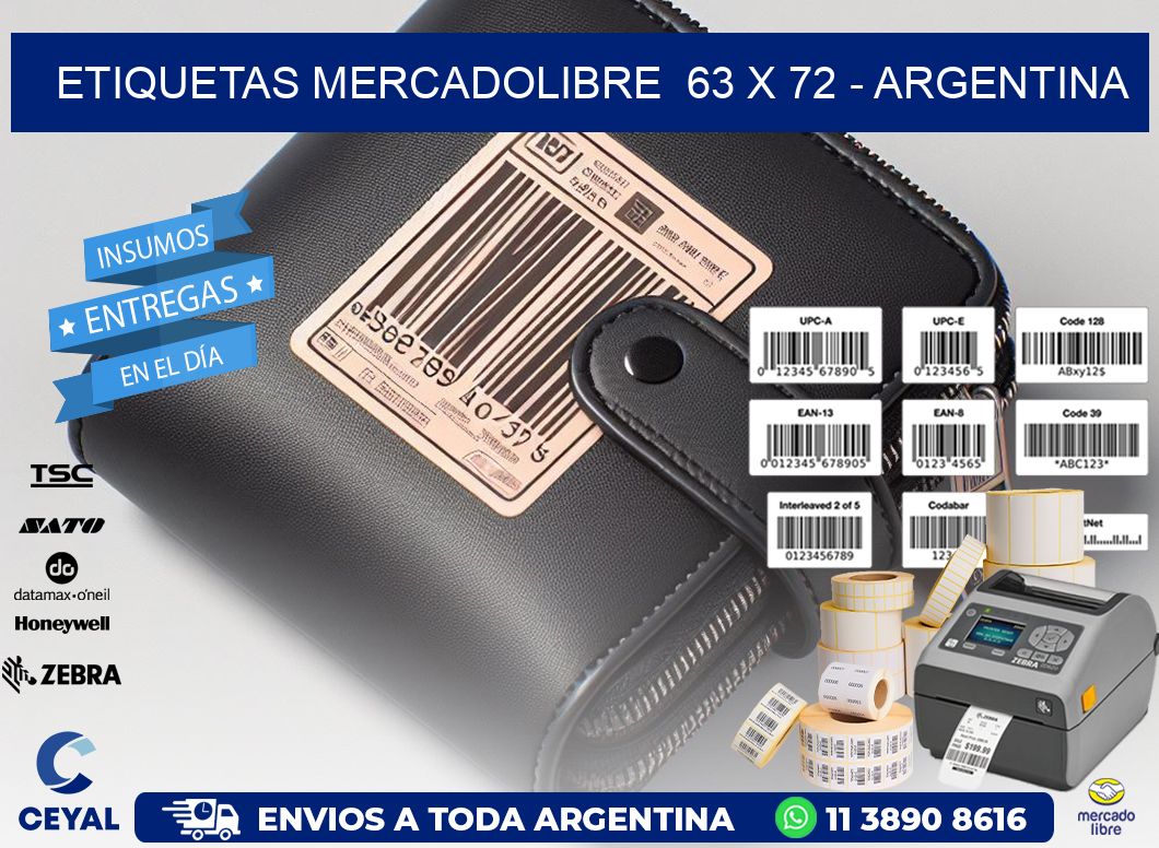 ETIQUETAS MERCADOLIBRE  63 x 72 - ARGENTINA