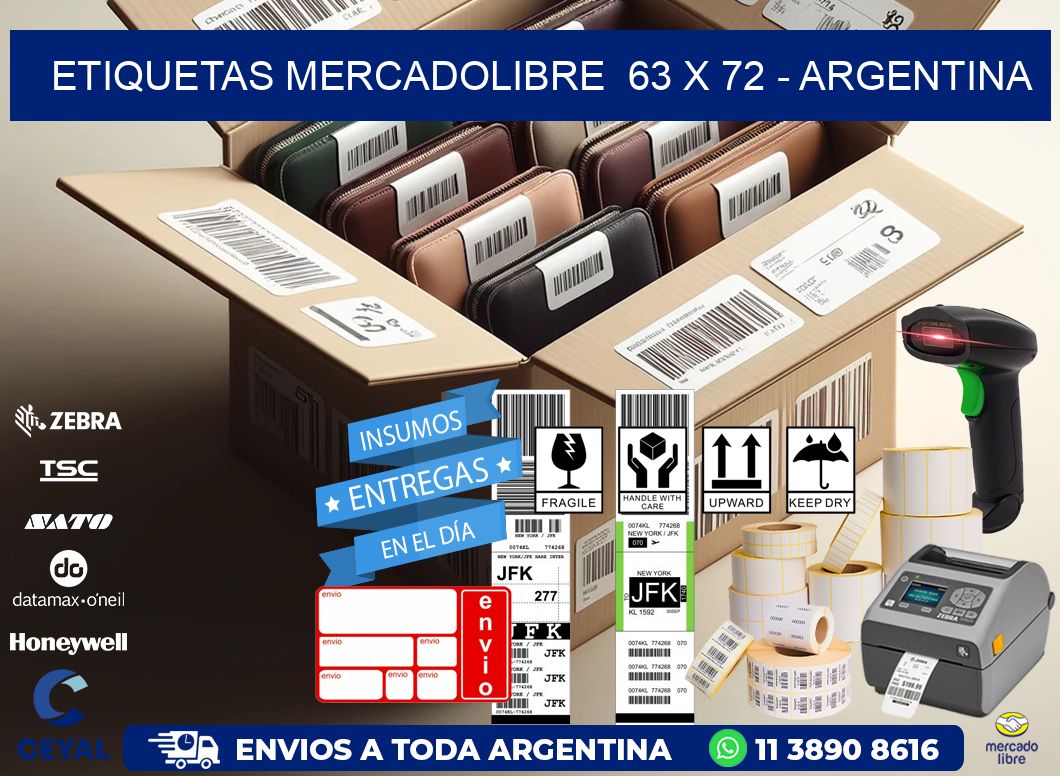 ETIQUETAS MERCADOLIBRE  63 x 72 - ARGENTINA