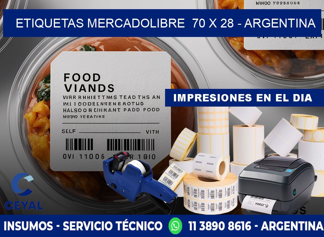 ETIQUETAS MERCADOLIBRE  70 x 28 - ARGENTINA