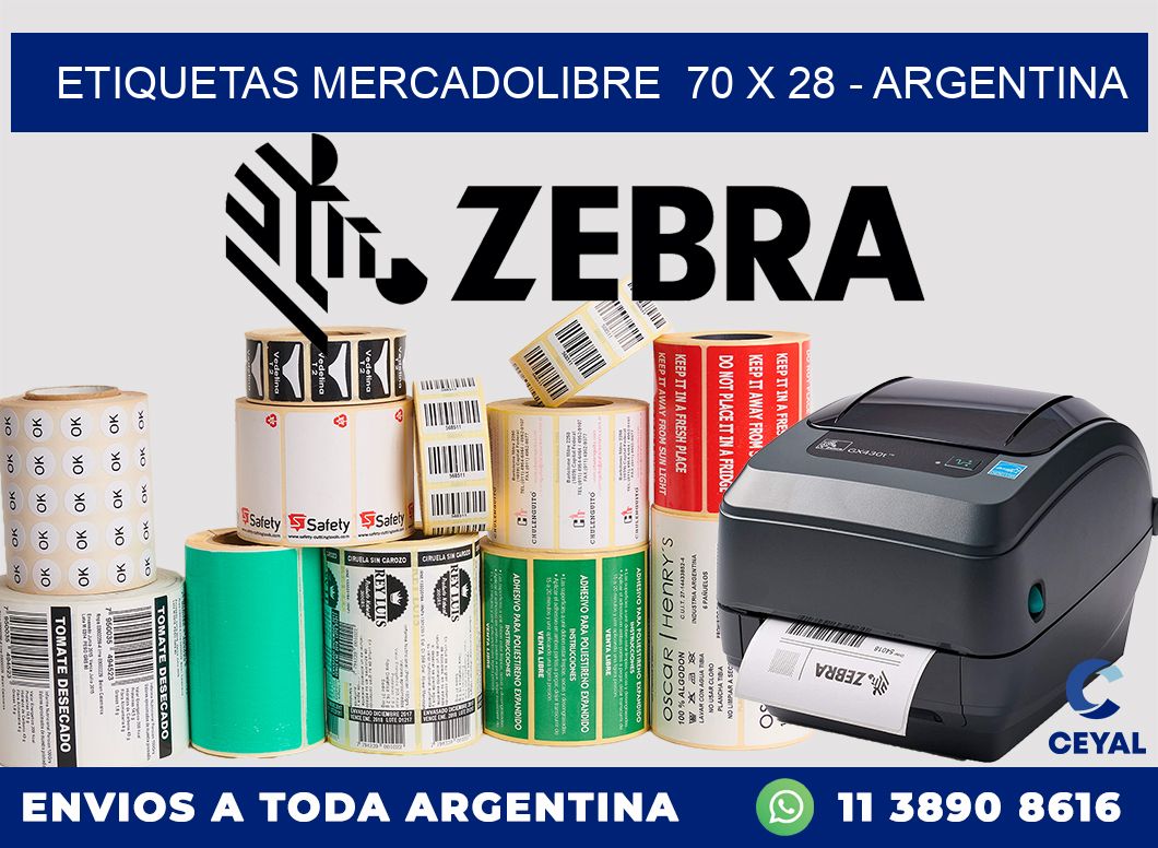 ETIQUETAS MERCADOLIBRE  70 x 28 – ARGENTINA