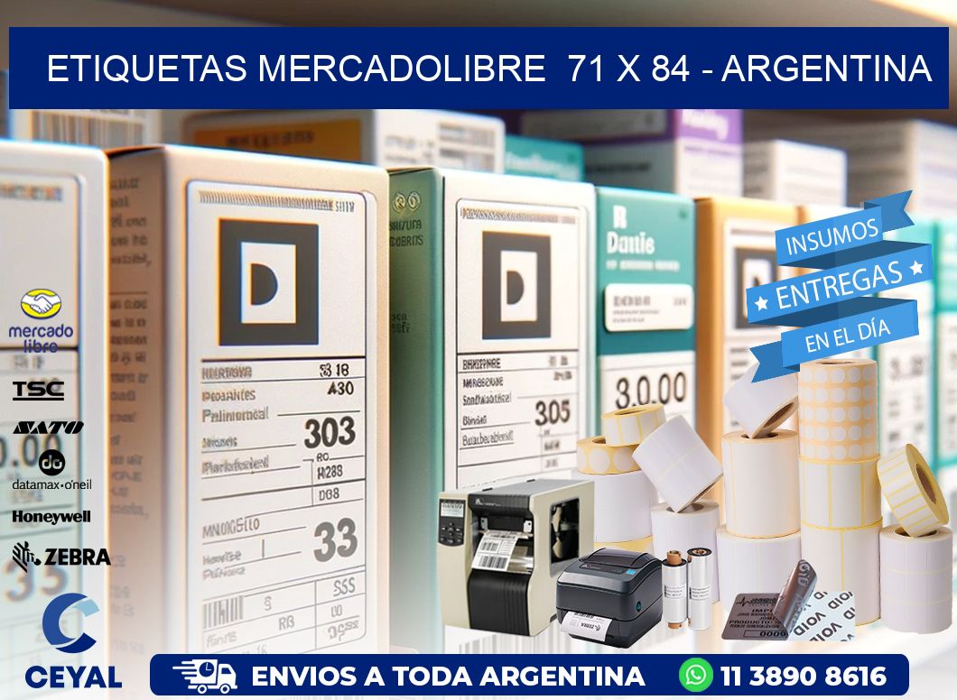 ETIQUETAS MERCADOLIBRE  71 x 84 – ARGENTINA