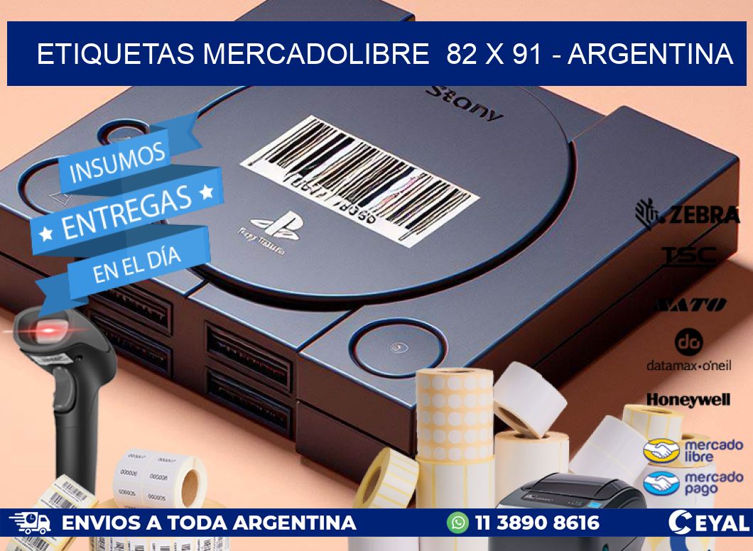 ETIQUETAS MERCADOLIBRE  82 x 91 - ARGENTINA