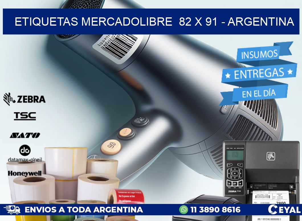 ETIQUETAS MERCADOLIBRE  82 x 91 - ARGENTINA