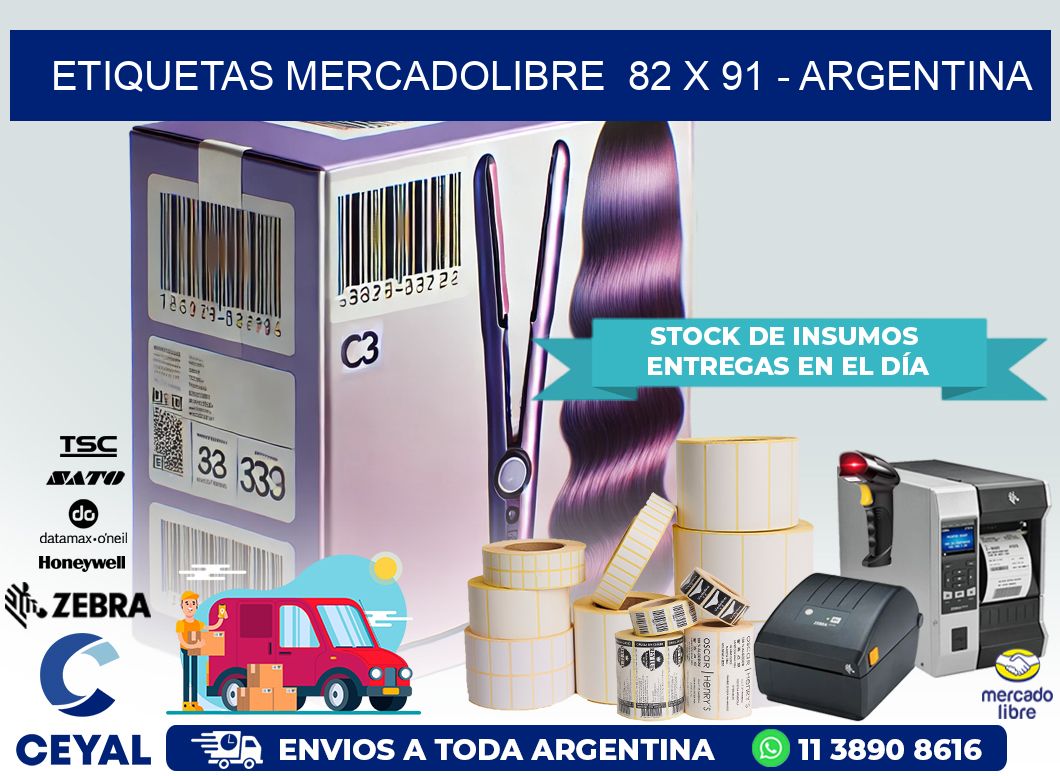 ETIQUETAS MERCADOLIBRE  82 x 91 – ARGENTINA