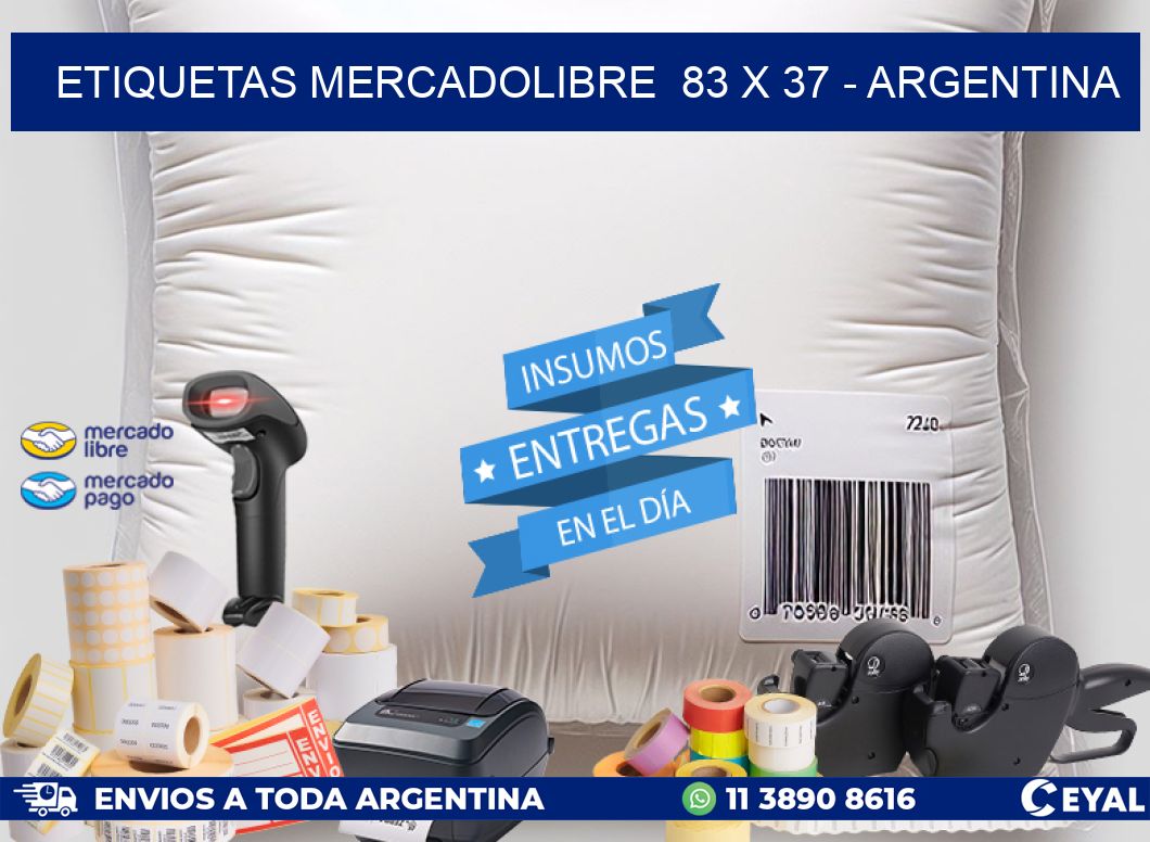 ETIQUETAS MERCADOLIBRE  83 x 37 - ARGENTINA