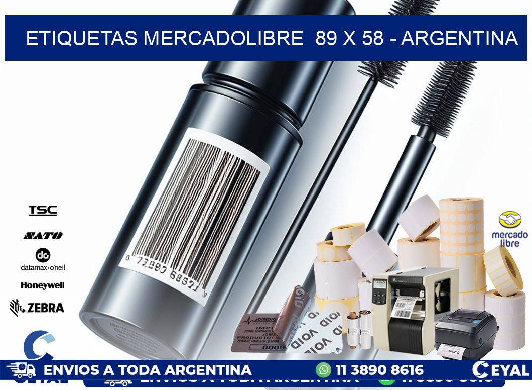 ETIQUETAS MERCADOLIBRE  89 x 58 – ARGENTINA