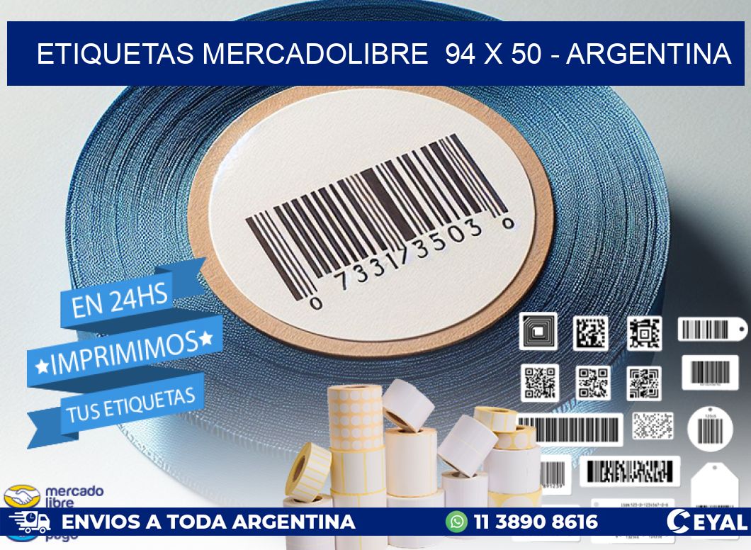 ETIQUETAS MERCADOLIBRE  94 x 50 - ARGENTINA