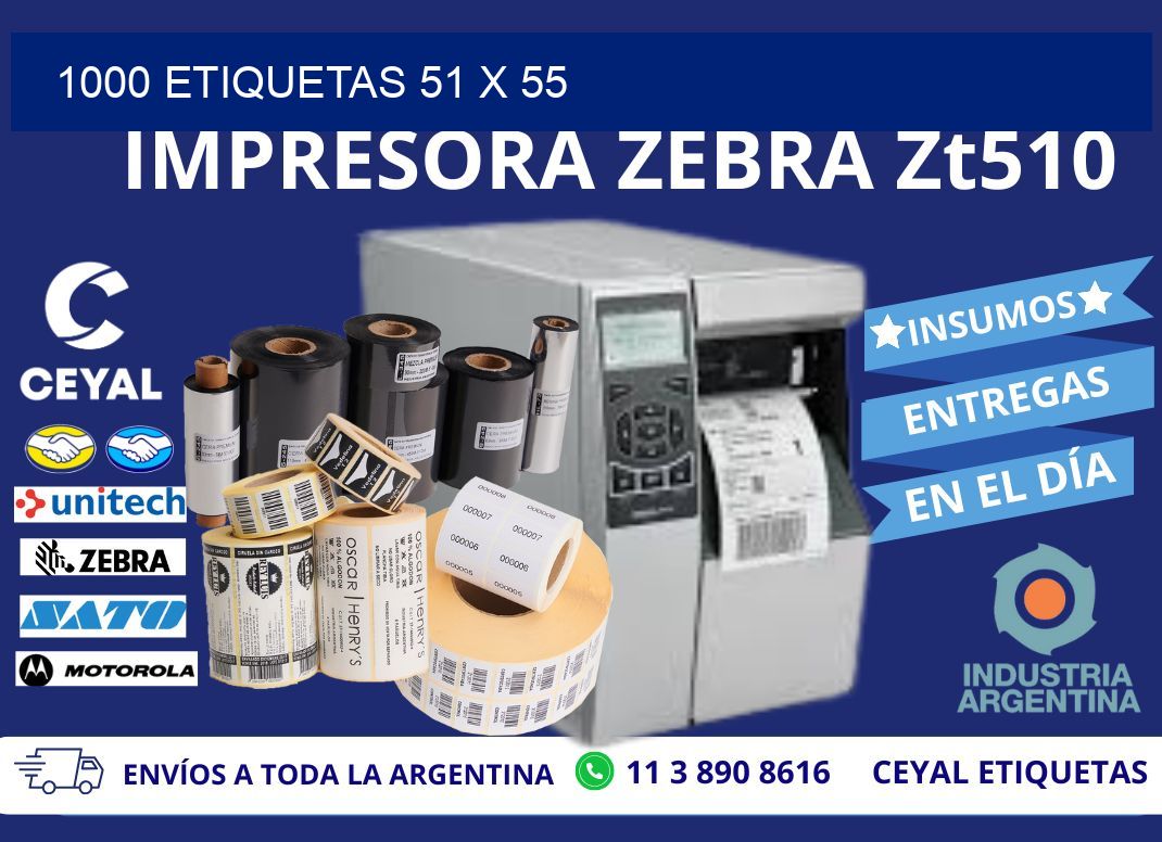 1000 ETIQUETAS 51 x 55