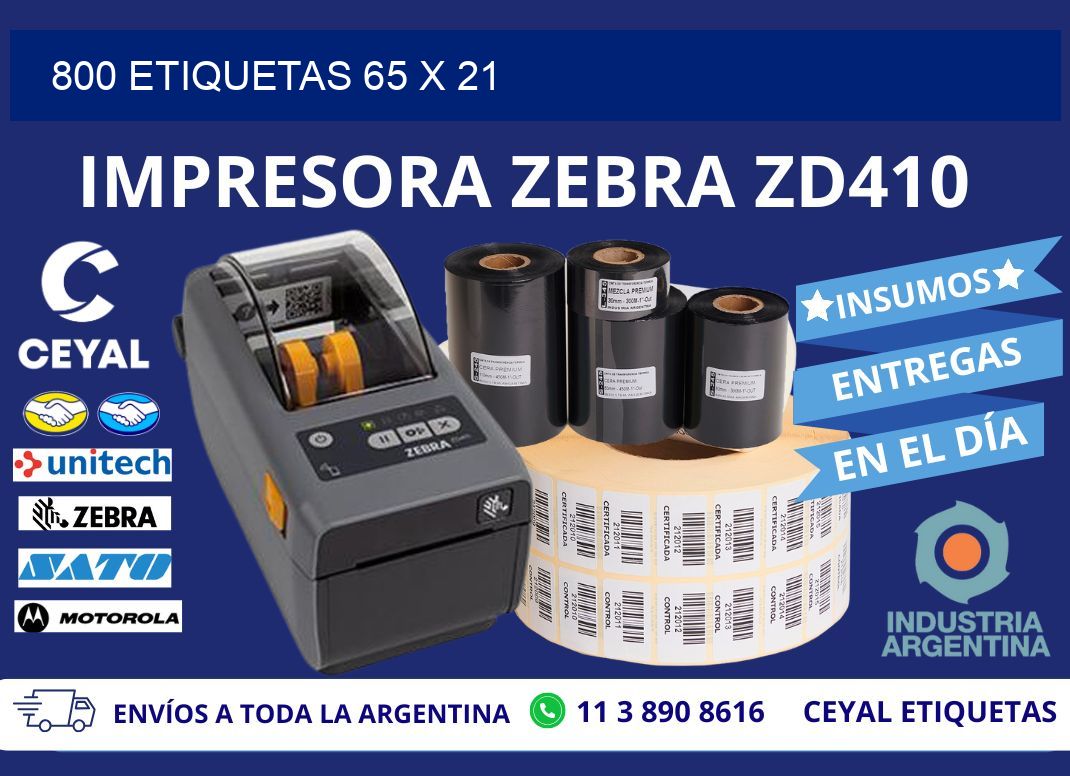 800 ETIQUETAS 65 x 21