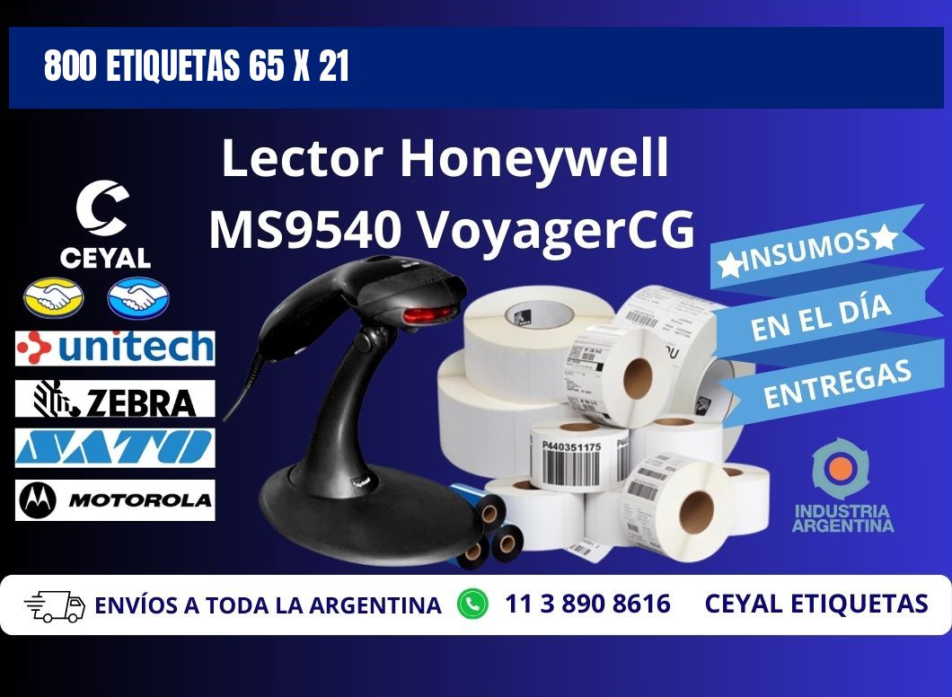 800 ETIQUETAS 65 x 21